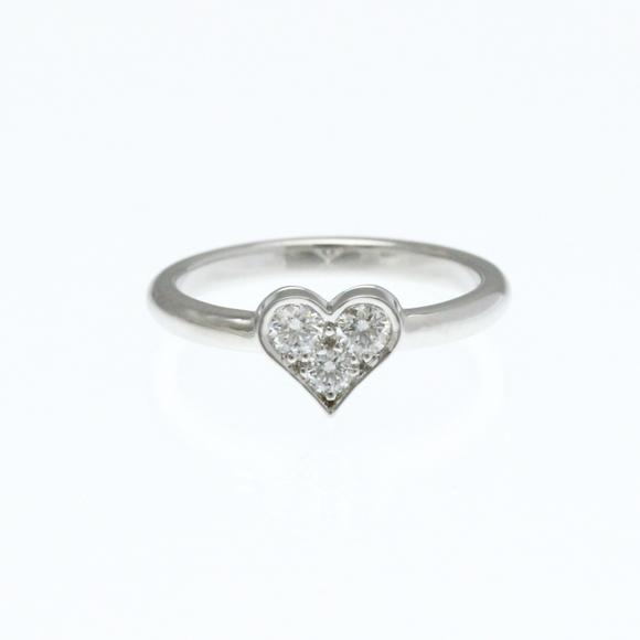 Tiffany Sentimental Heart Diamond Ring Platinum Fashion Diamond Band Ring Silver